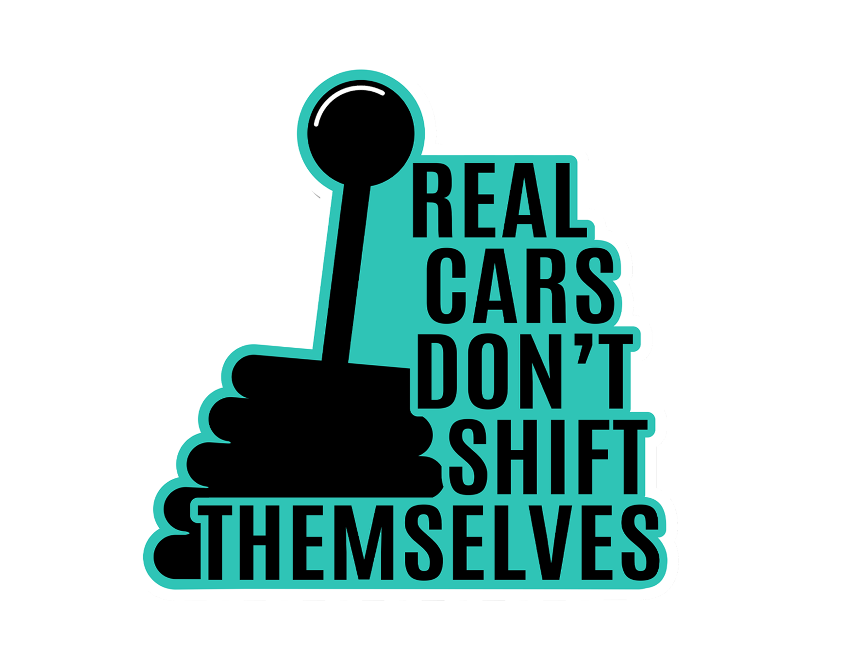 Real cars dont shift Sticker 4x4-1