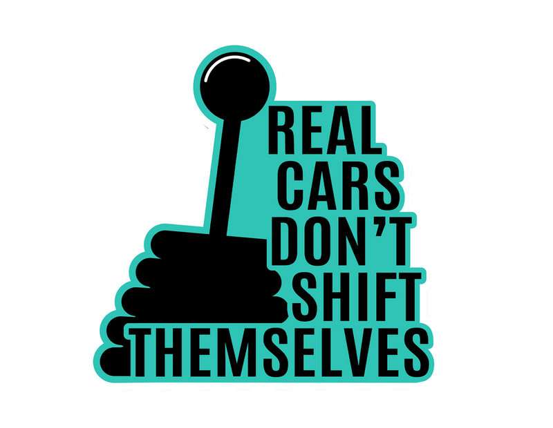Real cars dont shift Sticker 4x4-1